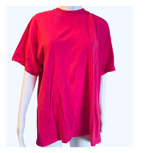 Casual Pink Tee XL GILDAN Heavy Cotton Women's Short Sleeve Top EUC